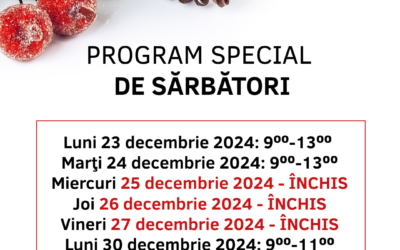 Program de lucru de Sărbători