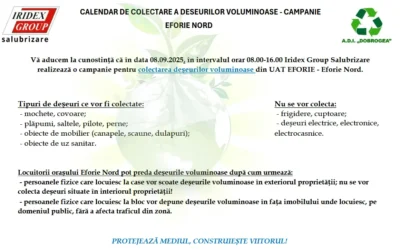 Calendar de colectare a deșeurilor voluminoase – Campanie Eforie Nord