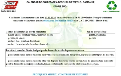 CALENDAR DE COLECTARE A DESEURILOR TEXTILE – CAMPANIE  EFORIE SUD