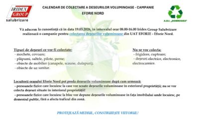 CALENDAR DE COLECTARE A DESEURILOR VOLUMINOASE EFORIE NORD