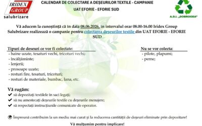 Calendar colectare deșeuri textile Eforie Sud