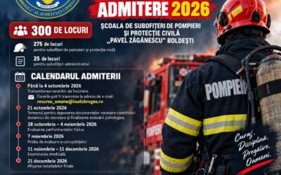 Concurs de admitere la Școala de Pompieri din Boldești 2026